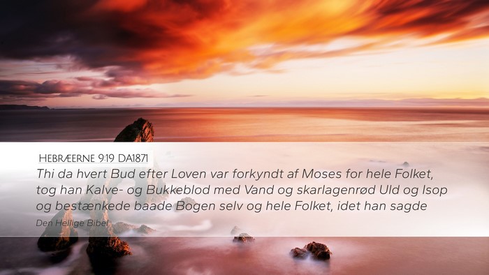 Hebræerne 9:19 DA1871 Bible Verse Image