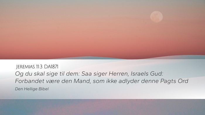 Jeremias 11:3 DA1871 Desktop Wallpaper - Og du skal sige til dem: Saa siger Herren, - Desktop Bible Verse Wallpaper