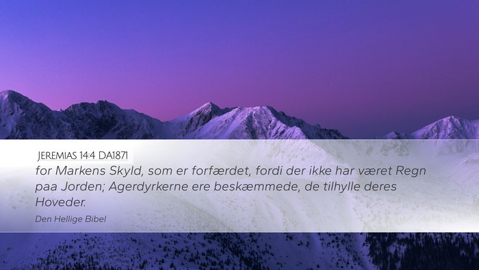 Jeremias 14:4 DA1871 Desktop Wallpaper - for Markens Skyld, som er forfærdet, fordi der - Desktop Bible Verse Wallpaper