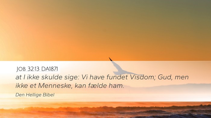 Job 32:13 DA1871 Desktop Wallpaper - at I ikke skulde sige: Vi have fundet Visdom; - Desktop Bible Verse Wallpaper