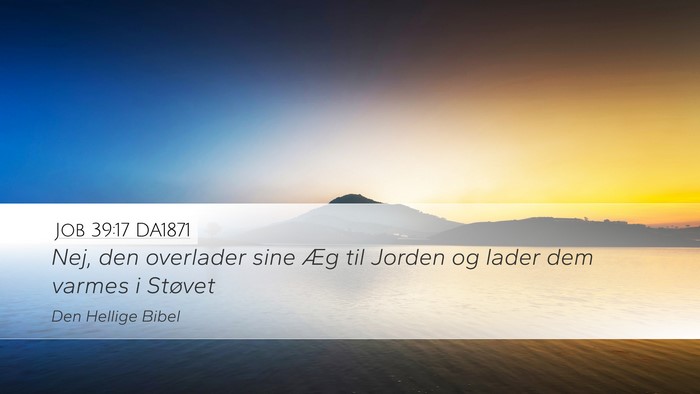 Job 39:17 DA1871 Desktop Wallpaper - Nej, den overlader sine Æg til Jorden og lader - Desktop Bible Verse Wallpaper