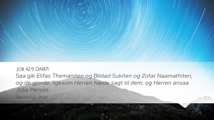 Job 42:9 DA1871 Desktop Wallpaper - Saa gik Elifas Themaniten og Bildad Sukiten og - Desktop Bible Verse Wallpaper