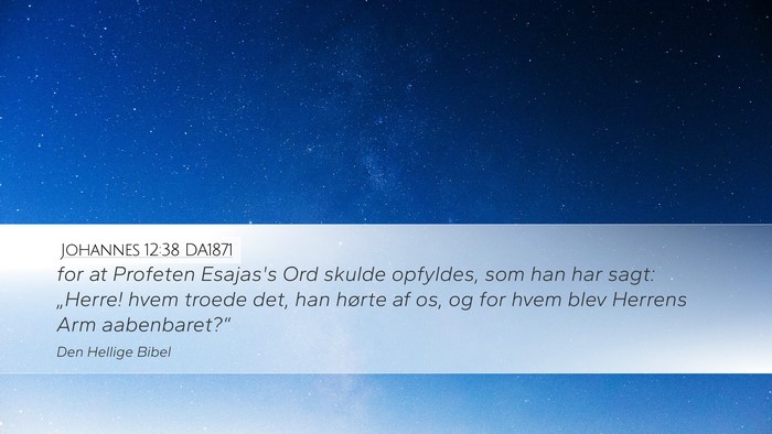 Johannes 12:38 DA1871 Bible Verse Image