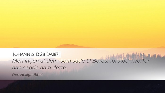 Johannes 13:28 DA1871 Desktop Wallpaper - Men ingen af dem, som sade til Bords, forstod, - Desktop Bible Verse Wallpaper