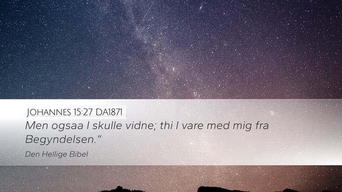 Johannes 15:27 DA1871 Bible Verse Image