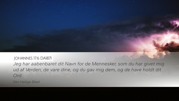 Johannes 17:6 DA1871 Bible Verse Image