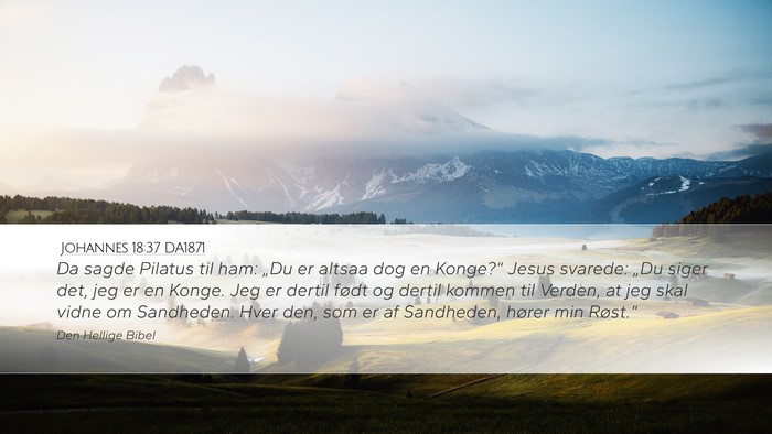 Johannes 18:37 DA1871 Bible Verse Image