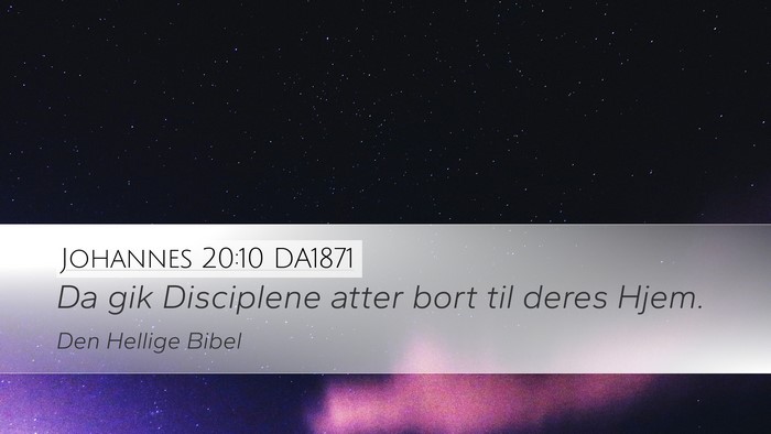 Johannes 20:10 DA1871 Desktop Wallpaper - Da gik Disciplene atter bort til deres - Desktop Bible Verse Wallpaper
