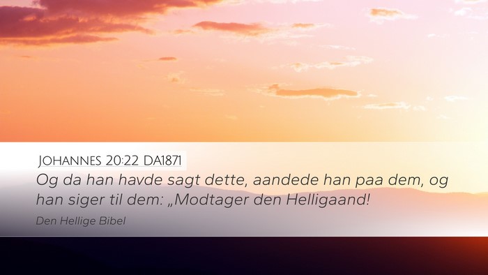 Johannes 20:22 DA1871 Bible Verse Image