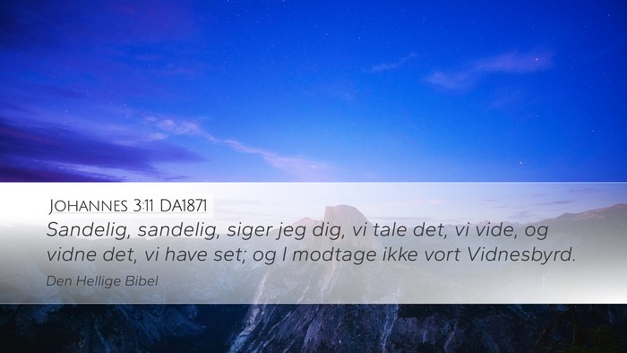 Johannes 3:11 DA1871 Bible Verse Image