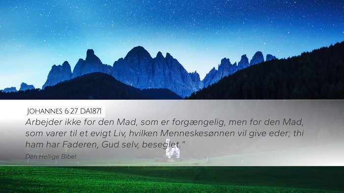 Johannes 6:27 DA1871 Bible Verse Image