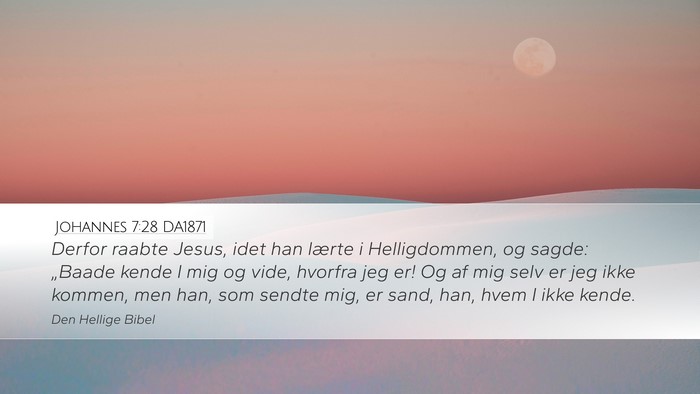 Johannes 7:28 DA1871 Bible Verse Image