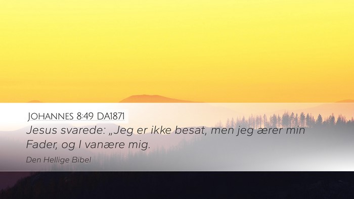 Johannes 8:49 DA1871 Bible Verse Image