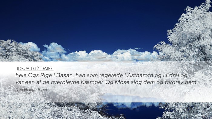 Josua 13:12 DA1871 Desktop Wallpaper - hele Ogs Rige i Basan, han som regerede i - Desktop Bible Verse Wallpaper
