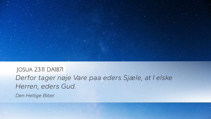 Josua 23:11 DA1871 Desktop Wallpaper - Derfor tager nøje Vare paa eders Sjæle, at I - Desktop Bible Verse Wallpaper