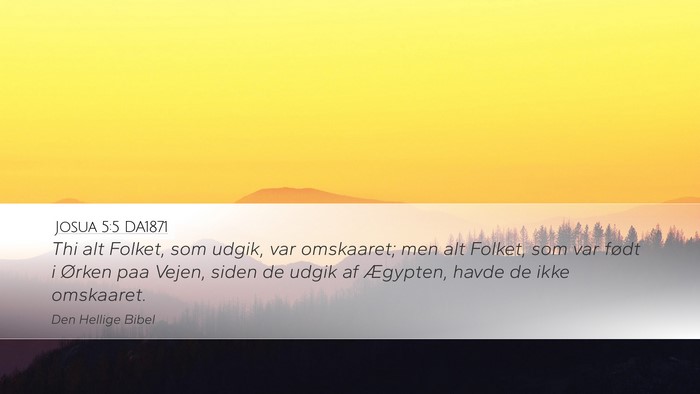 Josua 5:5 DA1871 Desktop Wallpaper - Thi alt Folket, som udgik, var omskaaret; men alt - Desktop Bible Verse Wallpaper