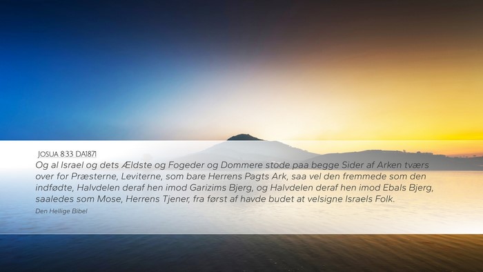 Josua 8:33 DA1871 Desktop Wallpaper - Og al Israel og dets Ældste og Fogeder og - Desktop Bible Verse Wallpaper
