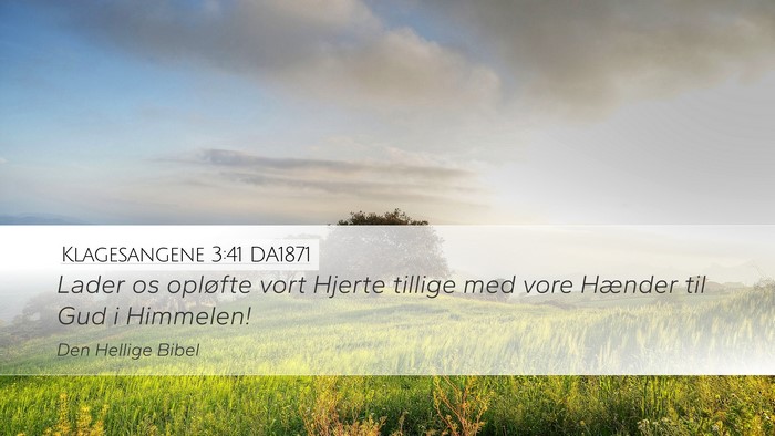 Klagesangene 3:41 DA1871 Bible Verse Image