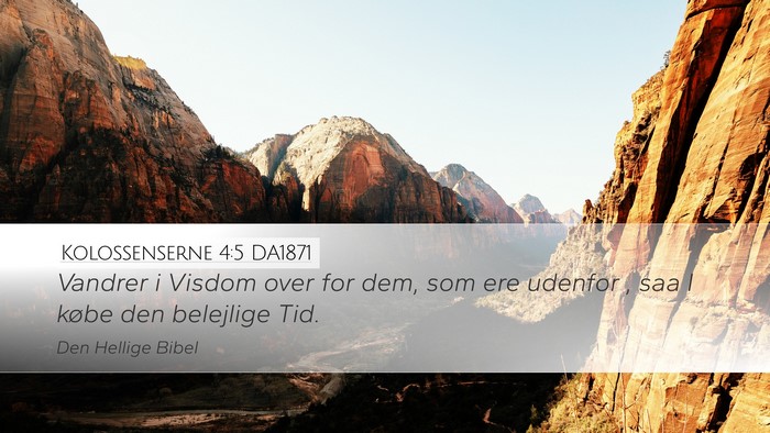 Kolossenserne 4:5 DA1871 Bible Verse Image