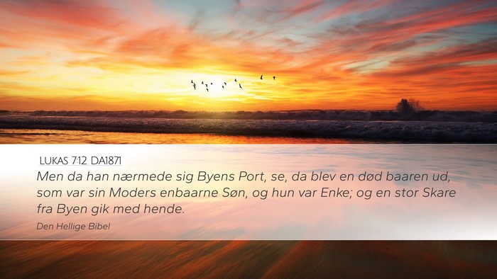 Lukas 7:12 DA1871 Desktop Wallpaper - Men da han nærmede sig Byens Port, se, da blev - Desktop Bible Verse Wallpaper
