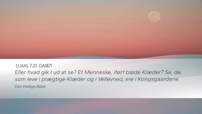 Lukas 7:25 DA1871 Desktop Wallpaper - Eller hvad gik I ud at se? Et Menneske, iført - Desktop Bible Verse Wallpaper