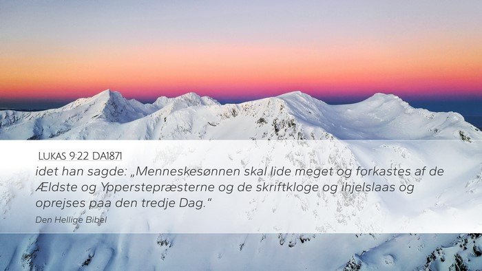 Lukas 9:22 DA1871 Desktop Wallpaper - idet han sagde: „Menneskesønnen skal lide - Desktop Bible Verse Wallpaper