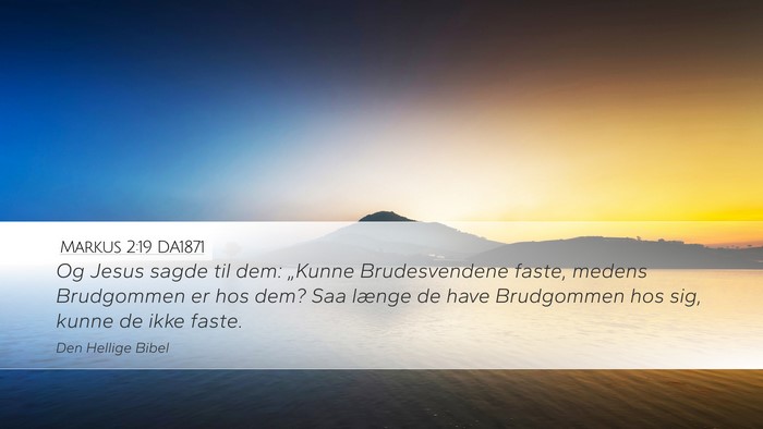 Markus 2:19 DA1871 Desktop Wallpaper - Og Jesus sagde til dem: „Kunne Brudesvendene - Desktop Bible Verse Wallpaper