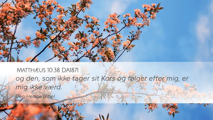 Matthæus 10:38 DA1871 Desktop Wallpaper - og den, som ikke tager sit Kors og følger efter - Desktop Bible Verse Wallpaper
