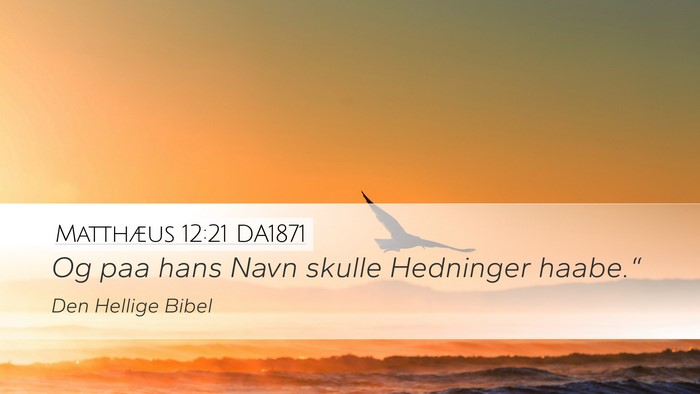 Matthæus 12:21 DA1871 Desktop Wallpaper - Og paa hans Navn skulle Hedninger - Desktop Bible Verse Wallpaper