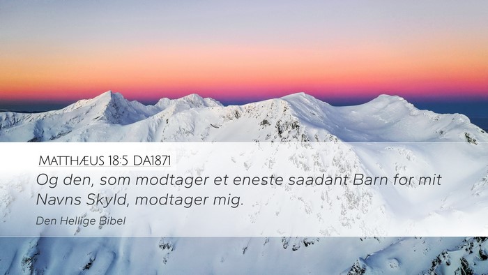 Matthæus 18:5 DA1871 Bible Verse Image