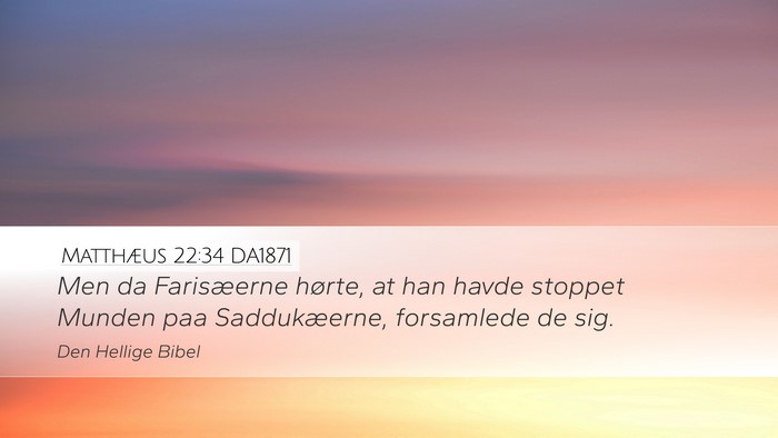 Matthæus 22:34 DA1871 Bible Verse Image