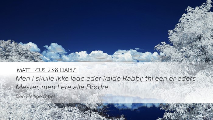 Matthæus 23:8 DA1871 Bible Verse Image