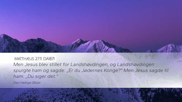 Matthæus 27:11 DA1871 Bible Verse Image