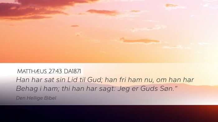 Matthæus 27:43 DA1871 Bible Verse Image