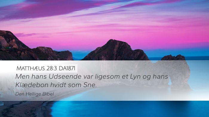 Matthæus 28:3 DA1871 Bible Verse Image