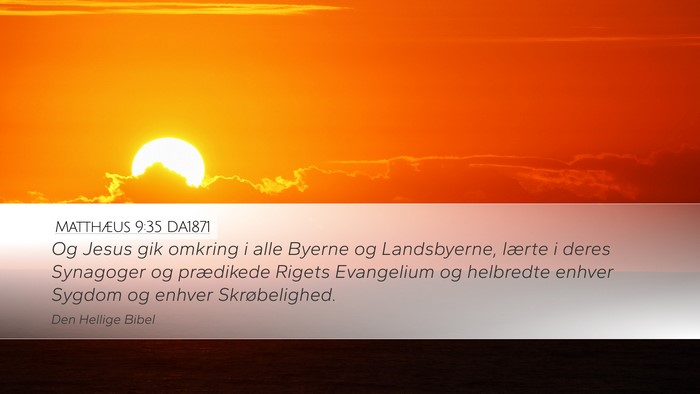 Matthæus 9:35 DA1871 Bible Verse Image