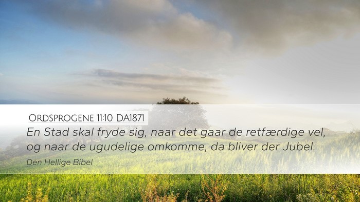 Ordsprogene 11:10 DA1871 Bible Verse Image