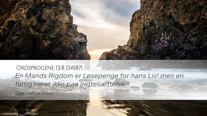 Ordsprogene 13:8 DA1871 Bible Verse Image