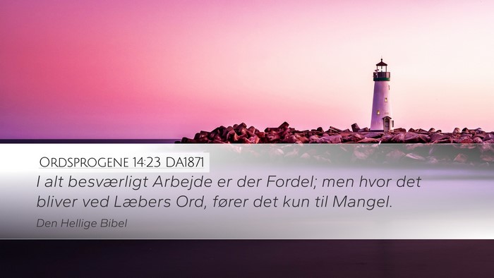 Ordsprogene 14:23 DA1871 Bible Verse Image
