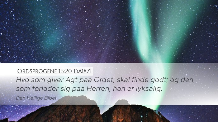 Ordsprogene 16:20 DA1871 Bible Verse Image
