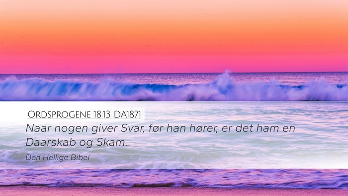 Ordsprogene 18:13 DA1871 Bible Verse Image