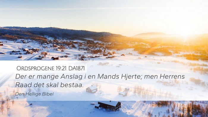 Ordsprogene 19:21 DA1871 Desktop Wallpaper - Der er mange Anslag i en Mands Hjerte; men - Desktop Bible Verse Wallpaper