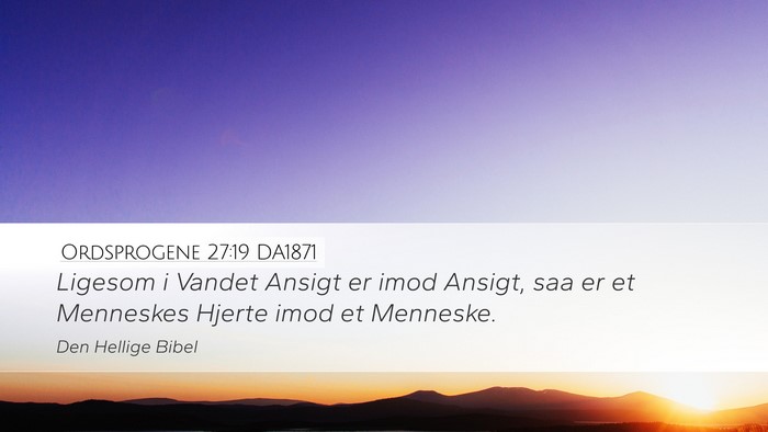 Ordsprogene 27:19 DA1871 Desktop Wallpaper - Ligesom i Vandet Ansigt er imod Ansigt, saa er et - Desktop Bible Verse Wallpaper
