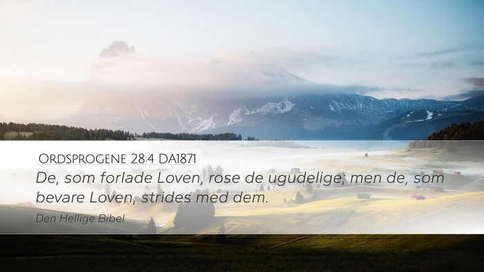 Ordsprogene 28:4 DA1871 Bible Verse Image