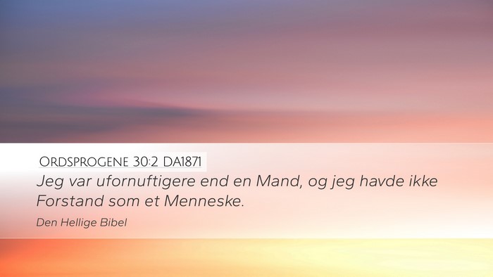Ordsprogene 30:2 DA1871 Bible Verse Image