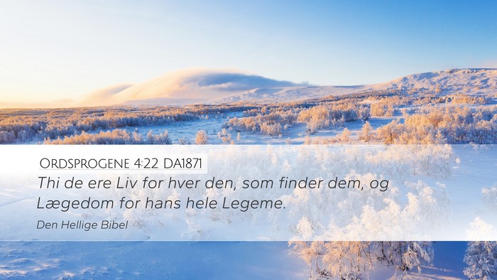 Ordsprogene 4:22 DA1871 Bible Verse Image