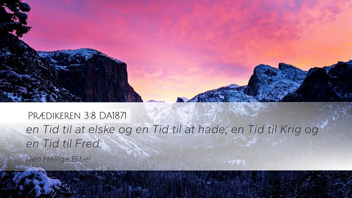 Prædikeren 3:8 DA1871 Desktop Wallpaper - en Tid til at elske og en Tid til at hade; en Tid - Desktop Bible Verse Wallpaper