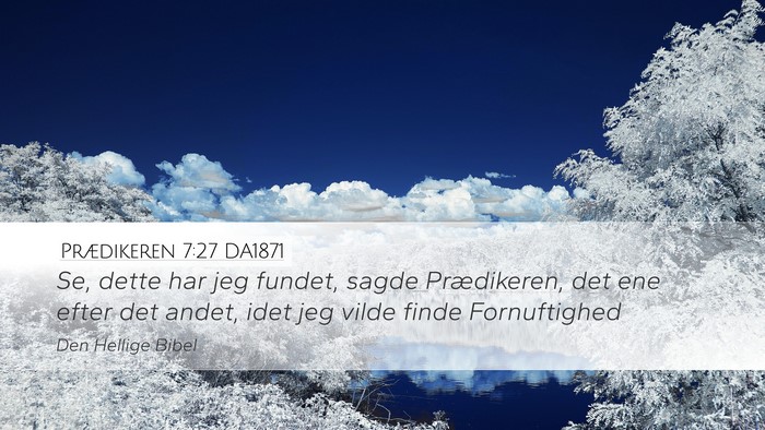 Prædikeren 7:27 DA1871 Bible Verse Image