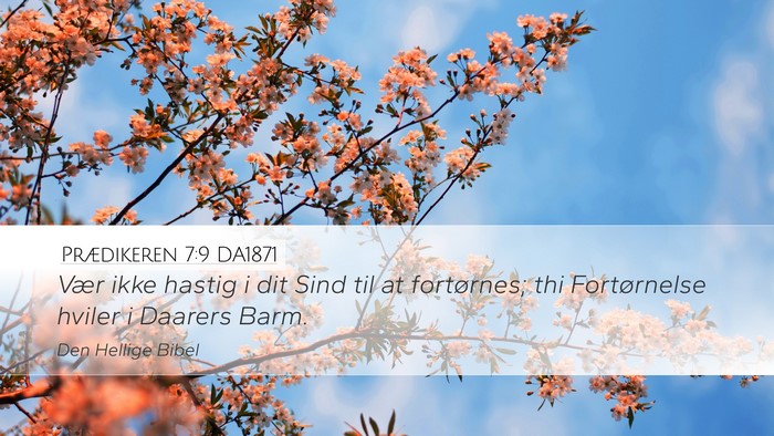 Prædikeren 7:9 DA1871 Bible Verse Image