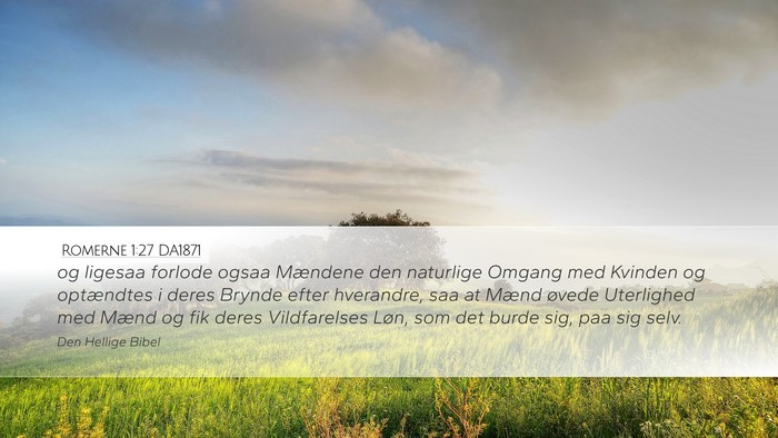 Romerne 1:27 DA1871 Desktop Wallpaper - og ligesaa forlode ogsaa Mændene den naturlige - Desktop Bible Verse Wallpaper